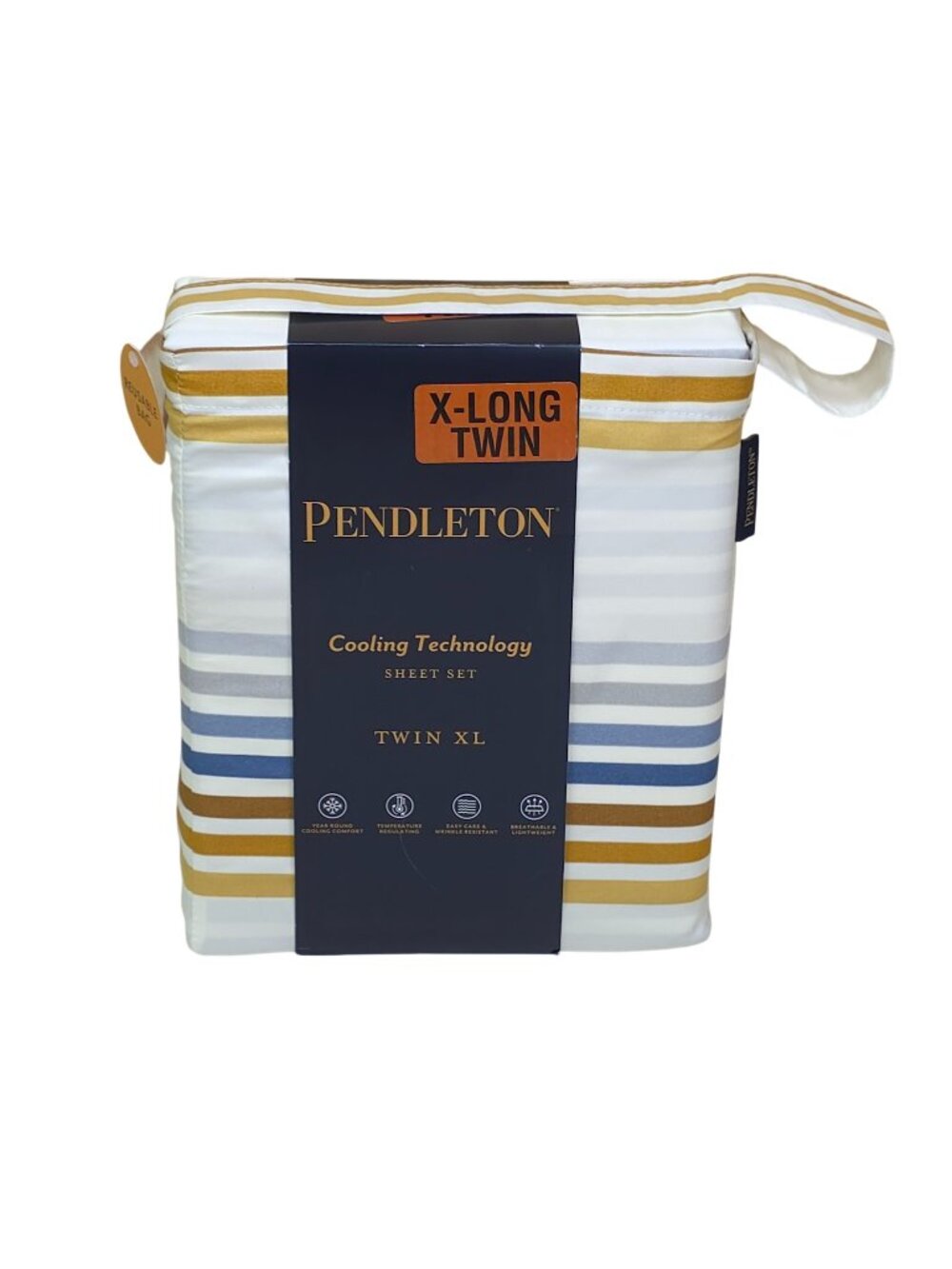 Pendleton Cooling Technology Twin XL Sheet Set With Striped Design Lightweight